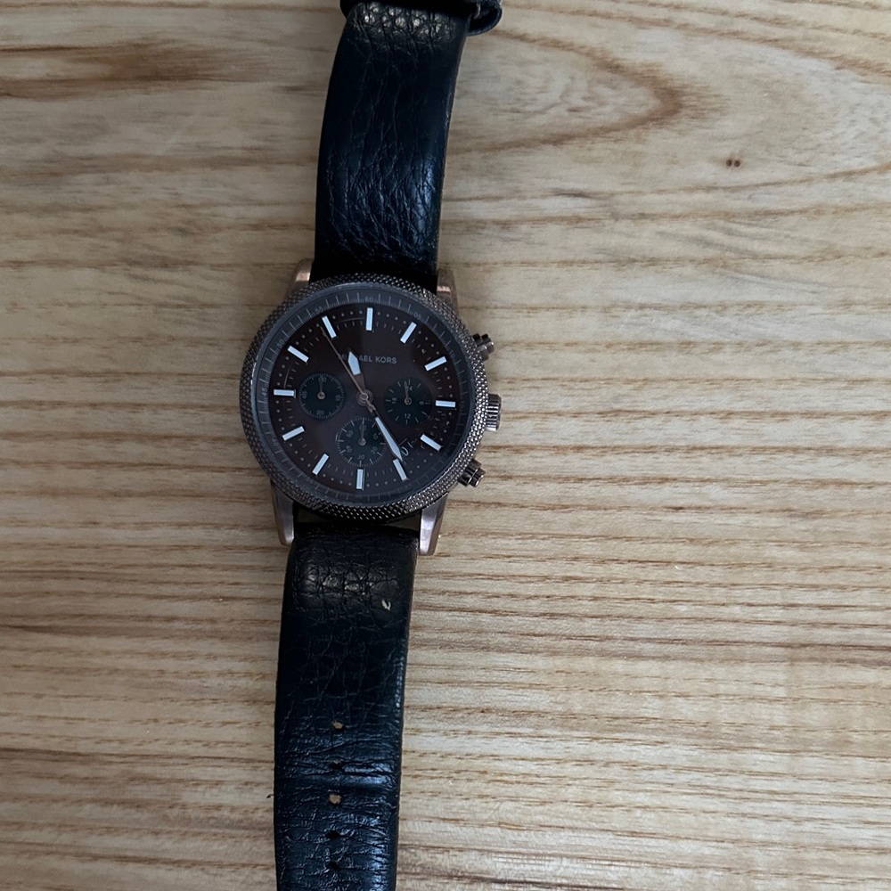 Michael Kors Black and Rose Gold Men's Watch